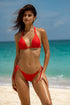 Luli Fama Luli Chic Seamless Wavy Ruched Back Brazilian Tie Side Bottom